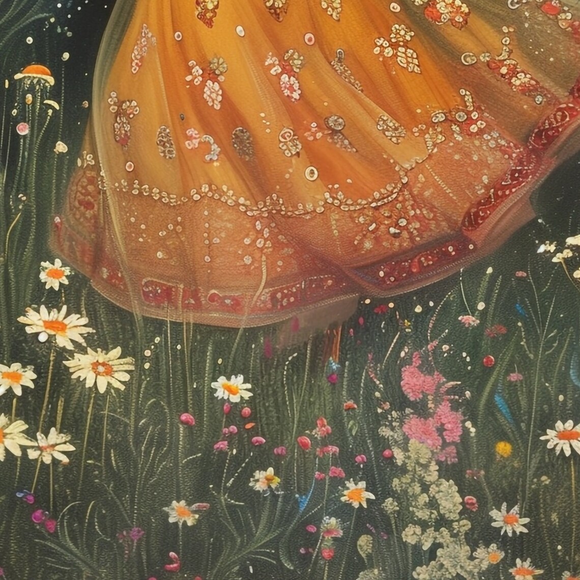 Gul E Bahar Indian Vintage Painting Art Print - Image 2