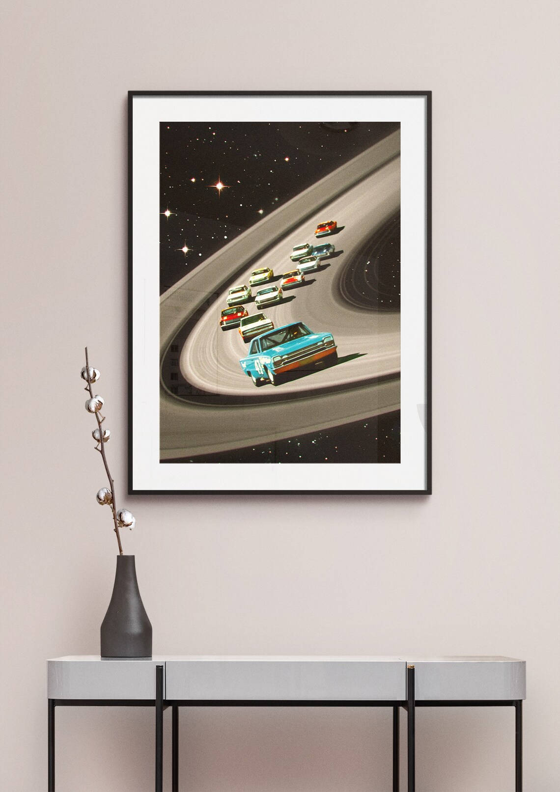 Saturn Race Retro Futurism Space Collage Art Print - Image 3