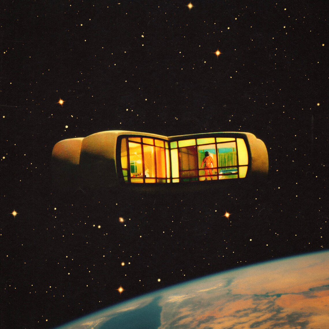 Space Pod Vintage Sci-Fi Collage Art Print - Image 2