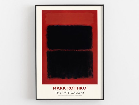 Mark Rothko Exhibition Poster Color Field Museum Print Abstract Expressionism Black And Red Painting Contemporary Wall Art Office Decor
