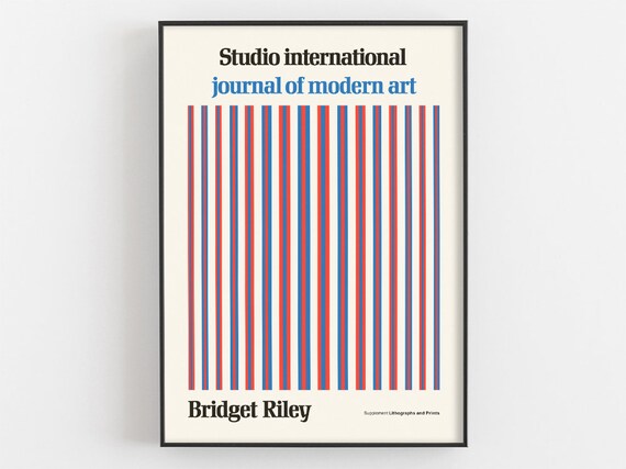 Bridget Riley Exhibition Poster Abstract Geometry Print Arrayed Colorful Lines Shapes Stripes Gallery Wall Art Museum Decor Artist Gifts