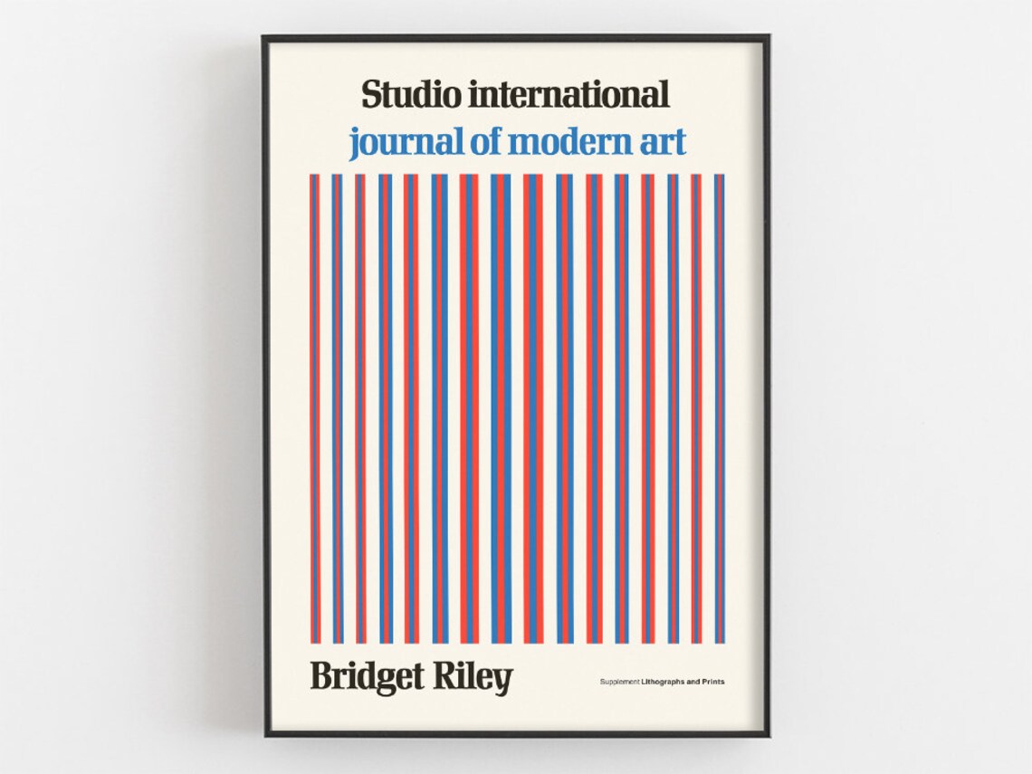Bridget Riley Studio International Striped Op Art Journal Cover Poster
