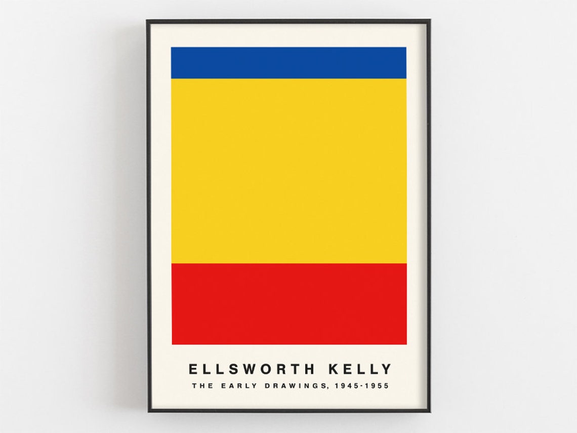 Ellsworth Kelly Blue Yellow Red Early Drawings Exhibition Poster