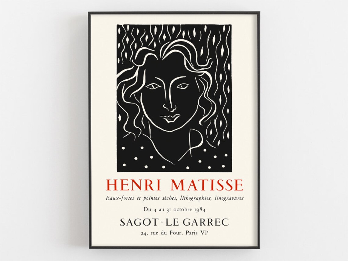 Henri Matisse Sagot Le Garrec 1984 Linocut Portrait Exhibition Poster
