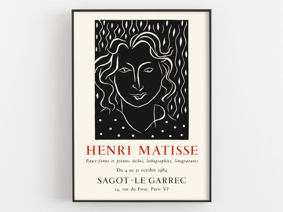 Henri Matisse Sagot Le Garrec 1984 Linocut Portrait Exhibition Poster