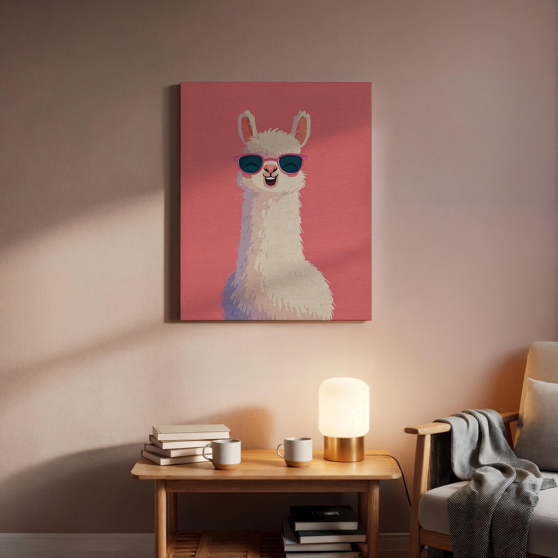 Smiling Llama Wearing Pink Sunglasses Pop Art Funny Animal Portrait Poster - Image 4