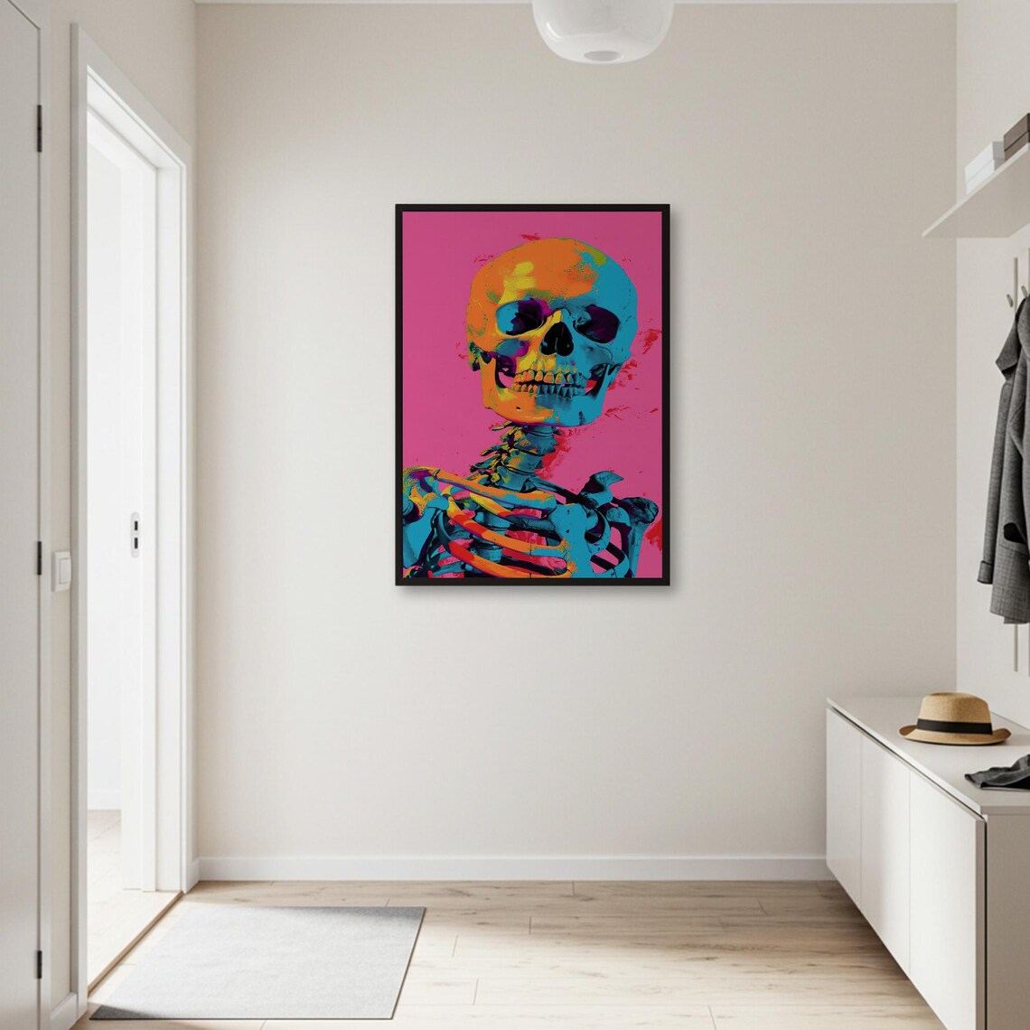 Colorful Skeleton, Pop Art Skull Poster - Image 2