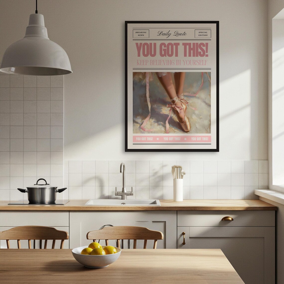 You Got This Quote Ballet Shoes Newspaper Style Daily Poster - Image 4