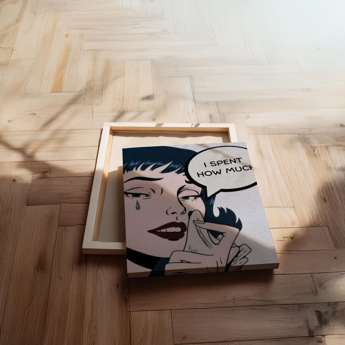 I Spent How Much Pop Art Comic Woman Shopping Receipt Funny Poster - Image 2
