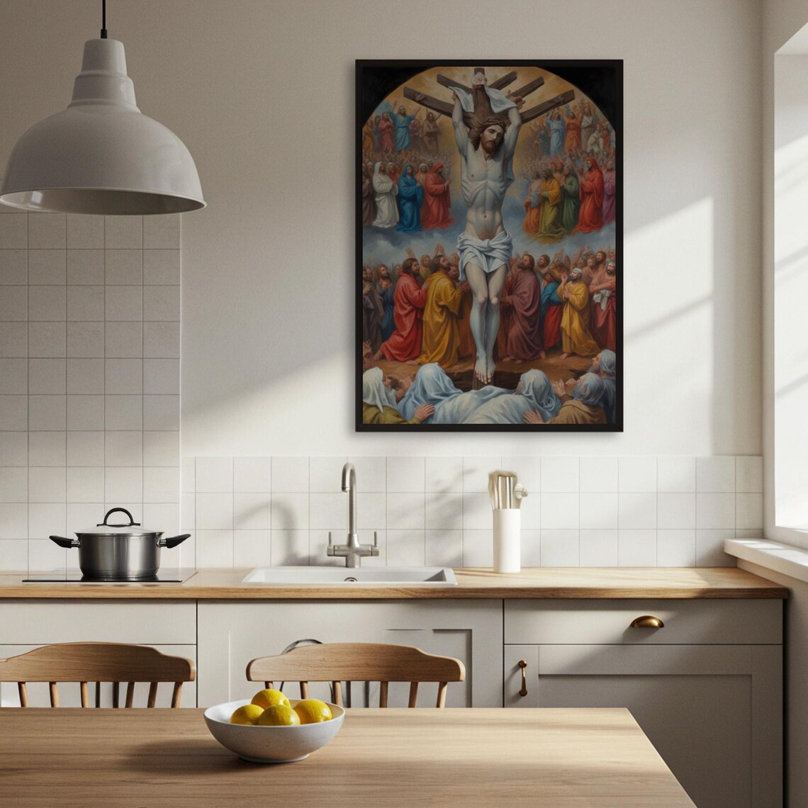Crucifixion of Jesus Christ Religious Oil Painting Art Poster - Image 2