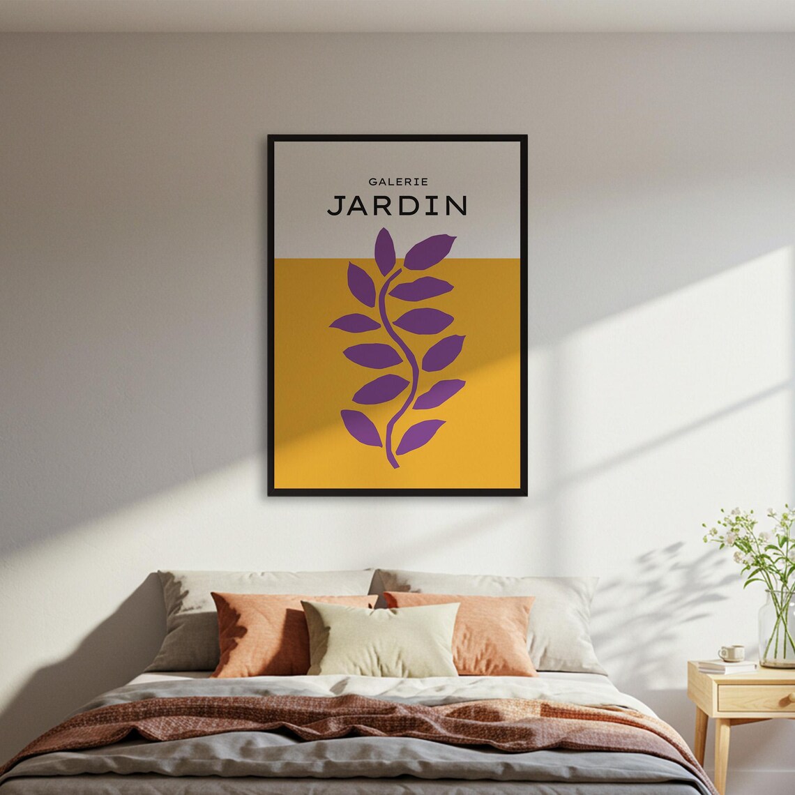 Galerie Jardin Purple Leaves Mustard Gallery Style Botanical Poster