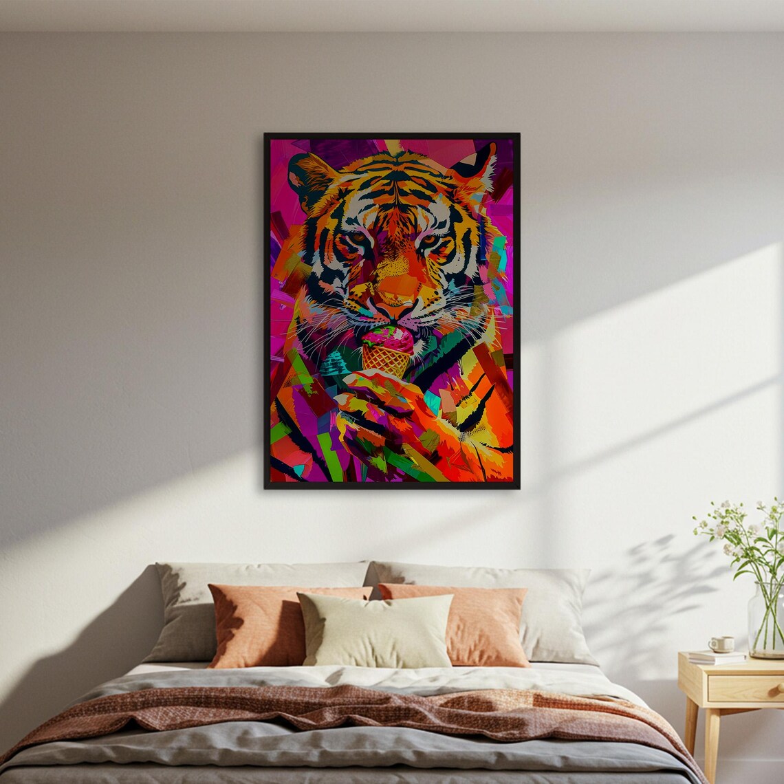 Abstract Tiger With Ice Cream, Modern Abstract Poster