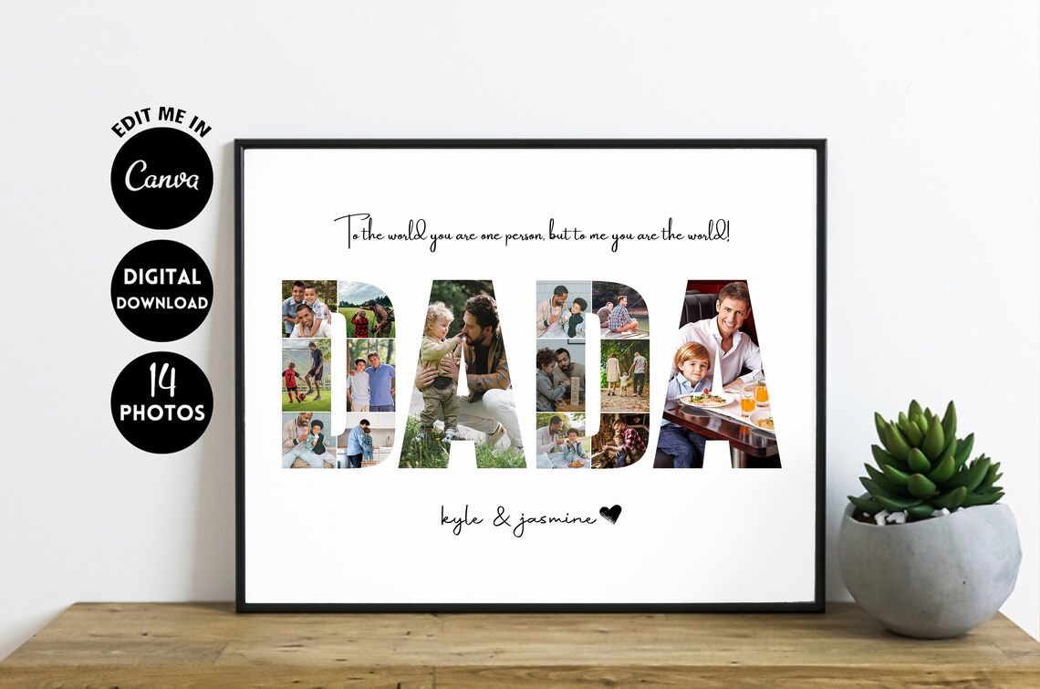 Personalized Photo Collage Template, Gift for Dada - Image 4