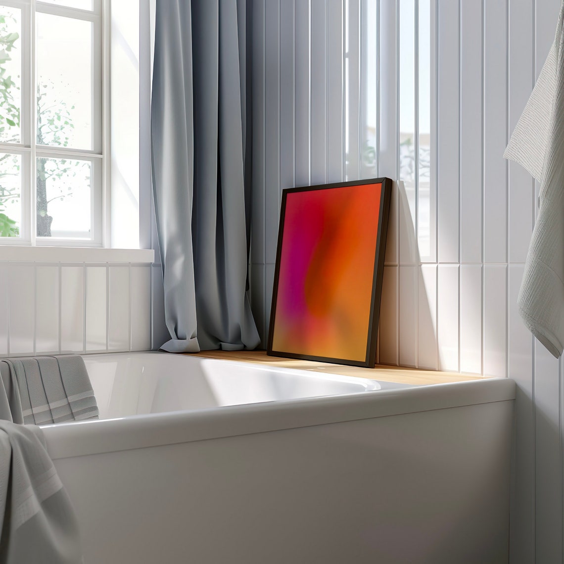 Pink Orange Aura Gradient Abstract Sunset Glow Modern Wall Poster - Image 2