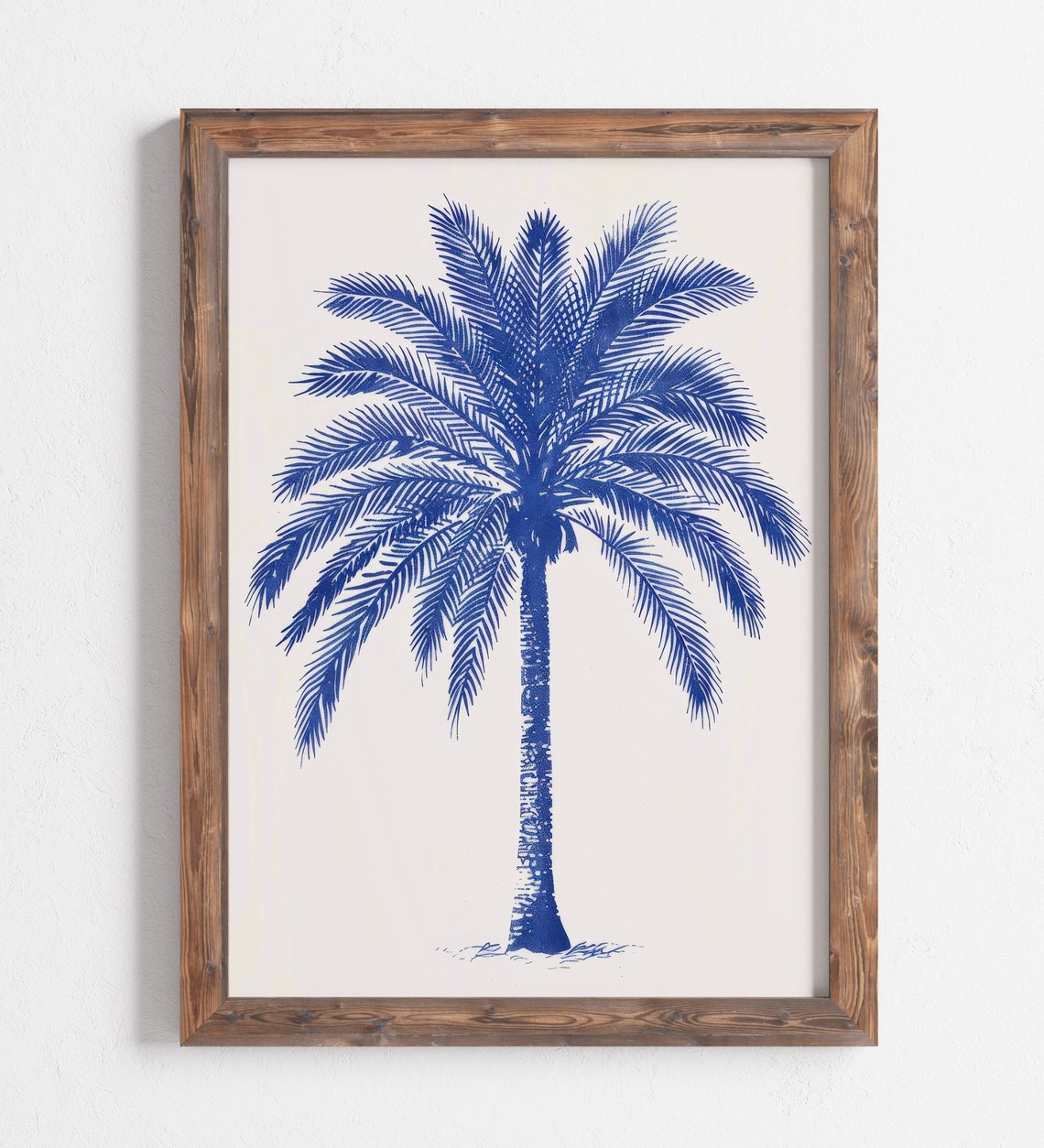 Blue Ink Palm Tree Minimalist Coastal Tropical Sketch Poster - Image 3