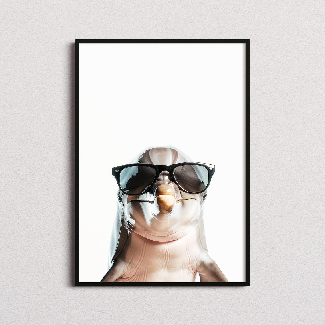 Dolphin in Sunglasses Funny Animal Art Print