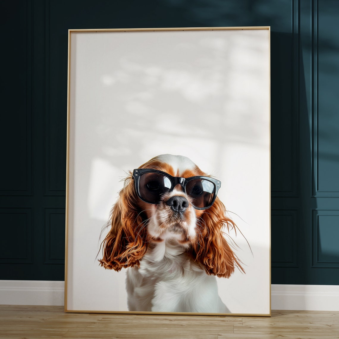 Cavalier King Charles Spaniel In Sunglasses Cute Photo Poster - Image 2