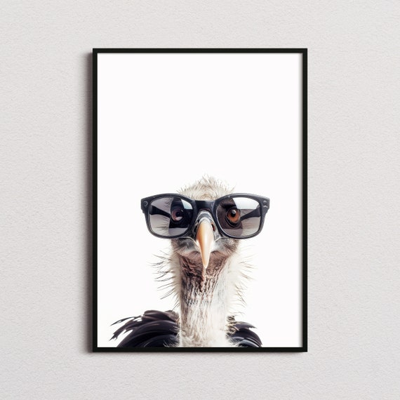 Vulture In Sunglasses Funny Animal Art Print