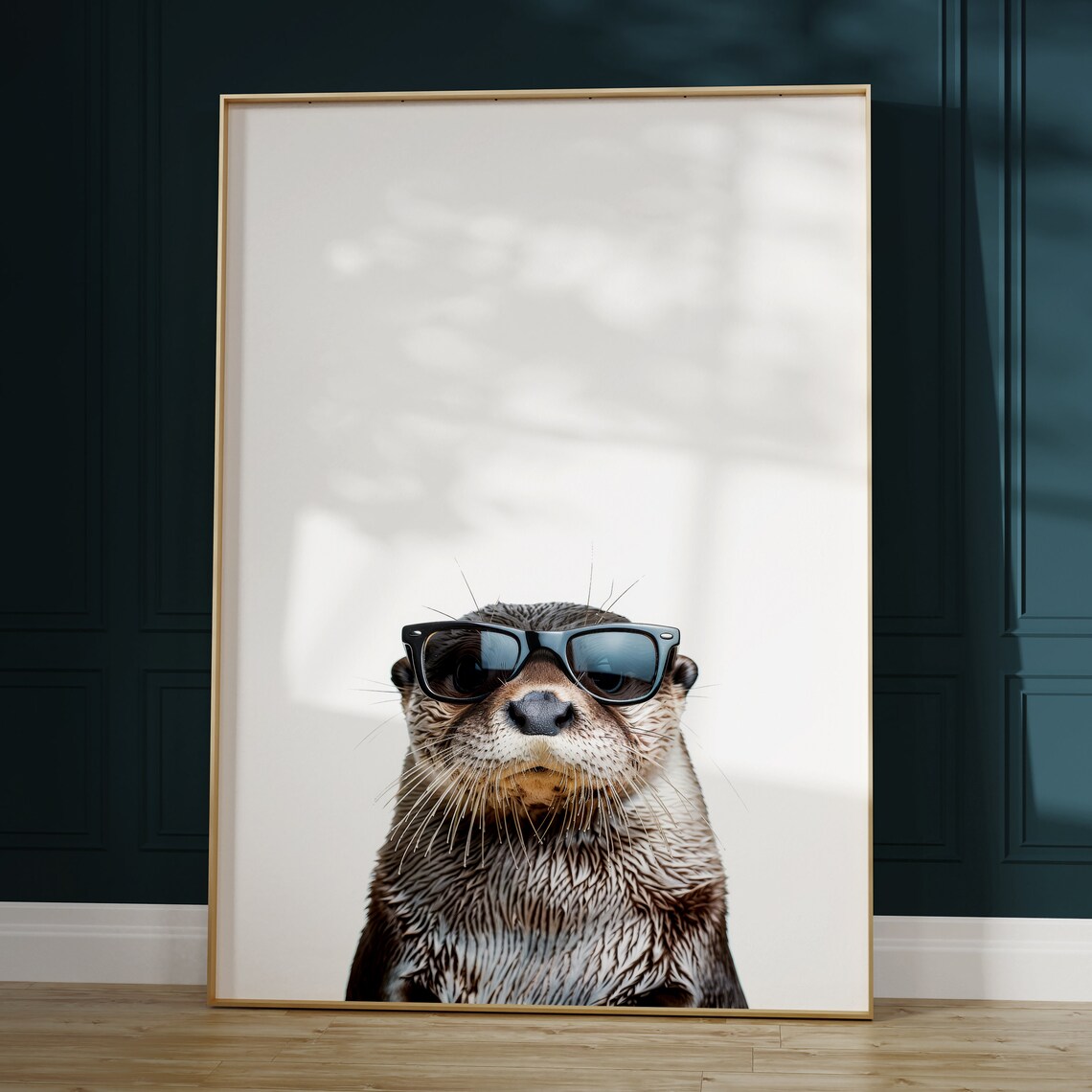 Otter in Sunglasses Funny Animal Art Print - Image 2