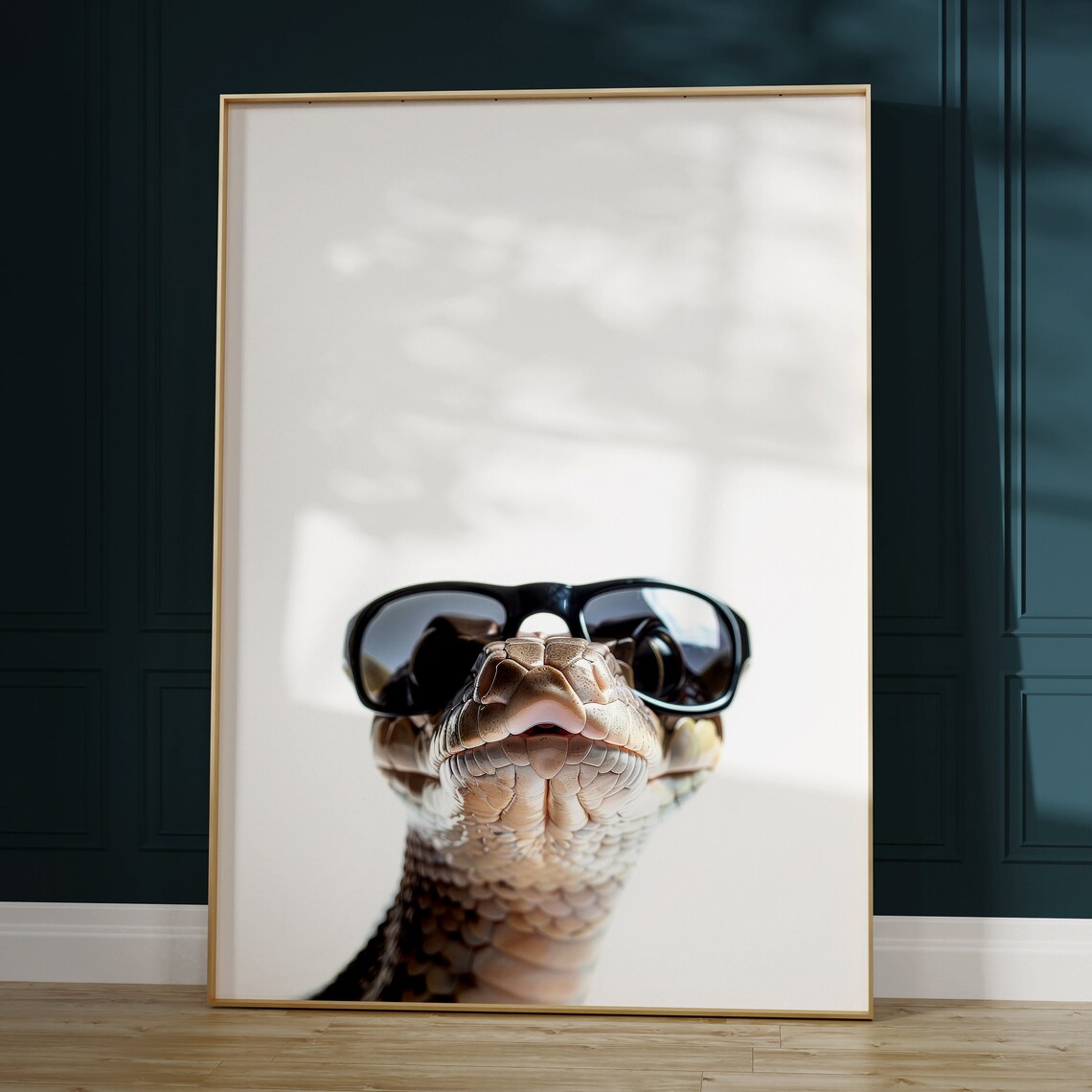 Snake in Sunglasses Funny Animal Poster for Kids - Image 2