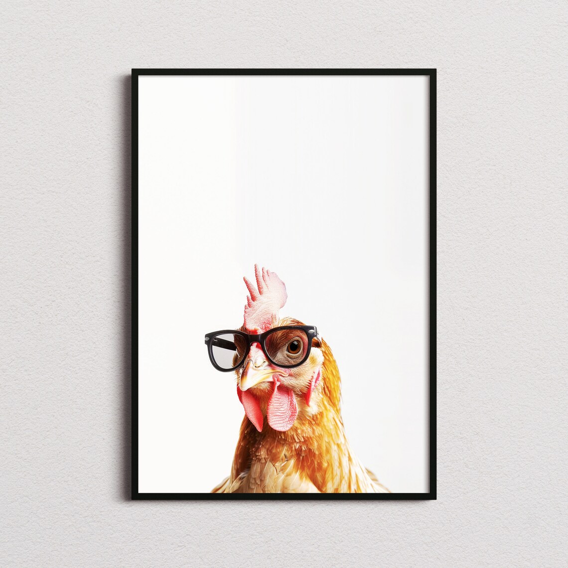 Chicken Wearing Sunglasses Funny Farm Minimalist Photo Poster