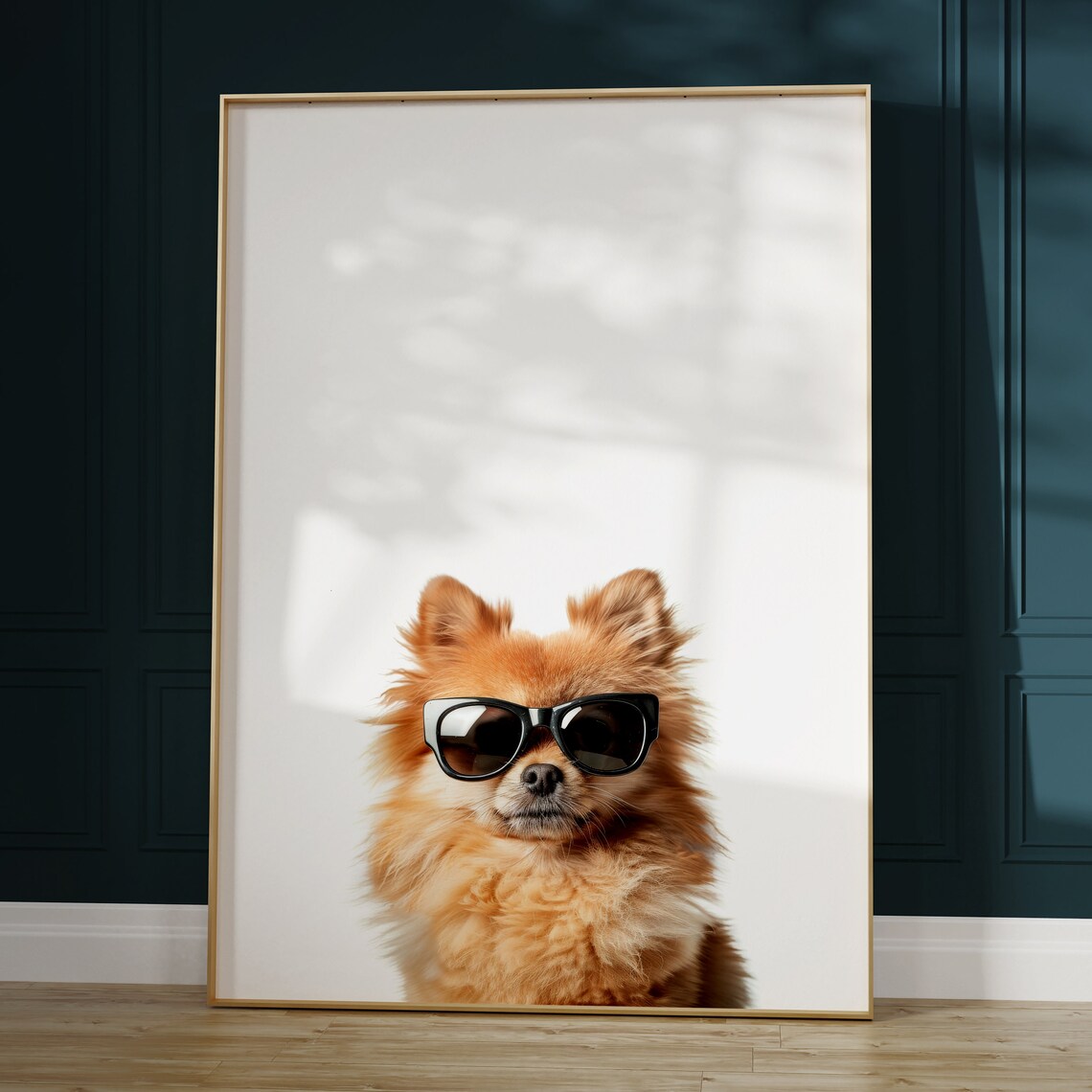 Pomeranian Dog In Sunglasses Fluffy Cute Minimalist Photo Poster - Image 2