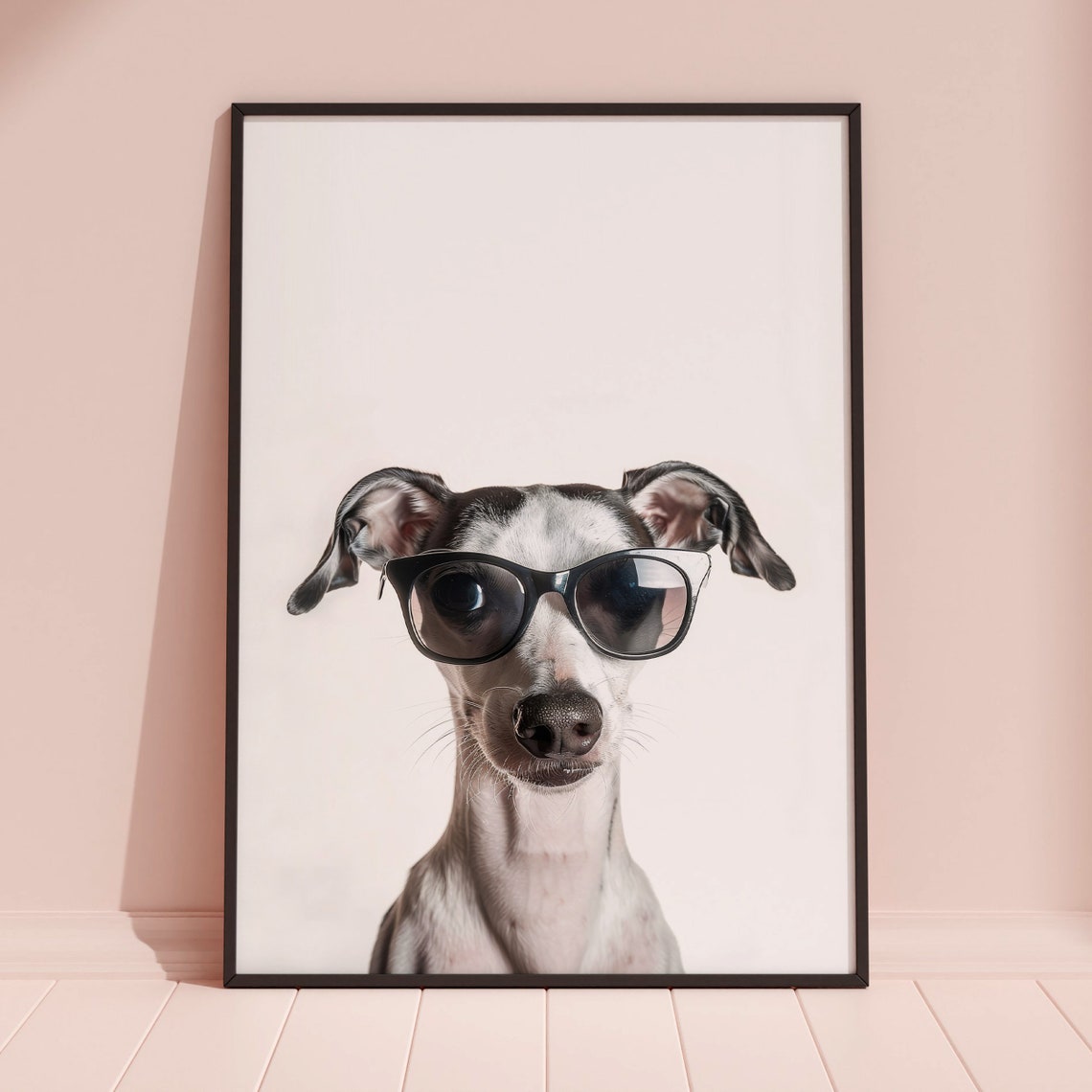 Italian Greyhound in Sunglasses Elegant Cool Dog Portrait Art Poster - Image 3