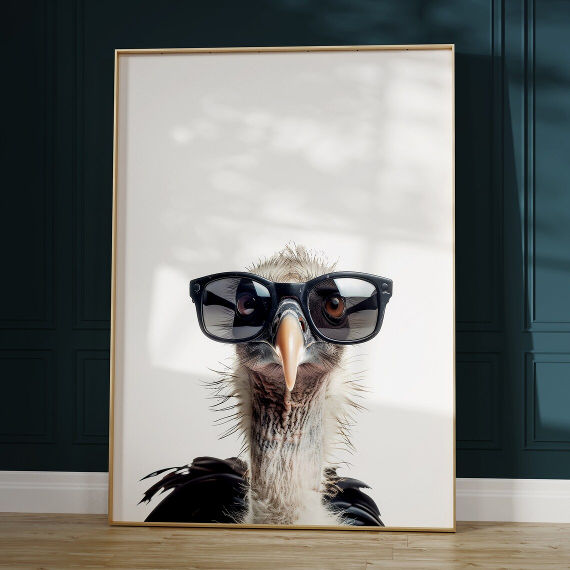 Vulture In Sunglasses Funny Animal Art Print - Image 2