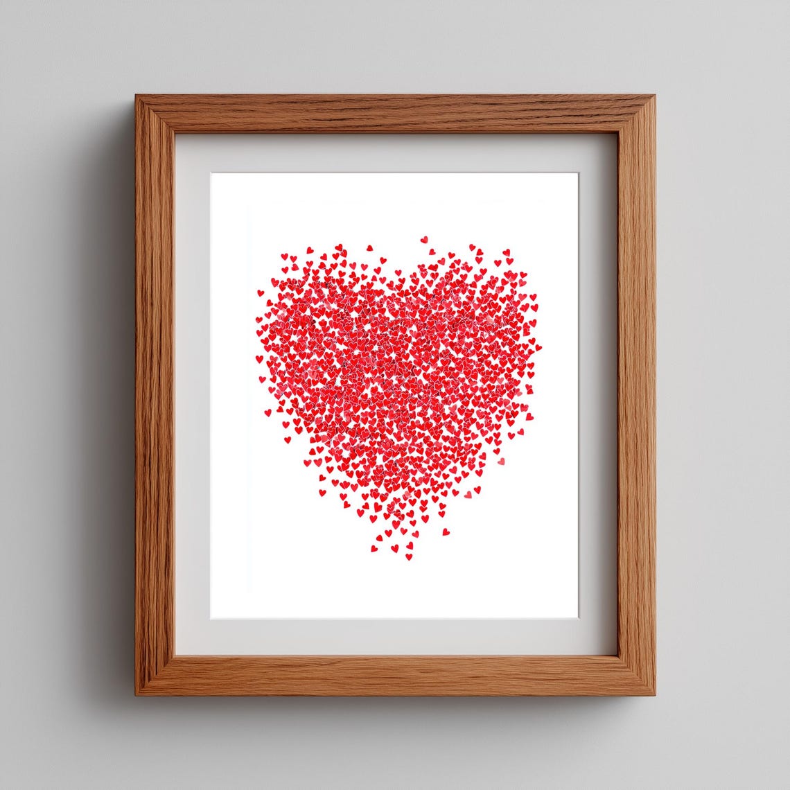 Red Heart Tiny Hearts Romantic Minimalist Love Valentine Wall Art