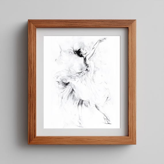 Black And White Abstract Ink Painting, Art Print