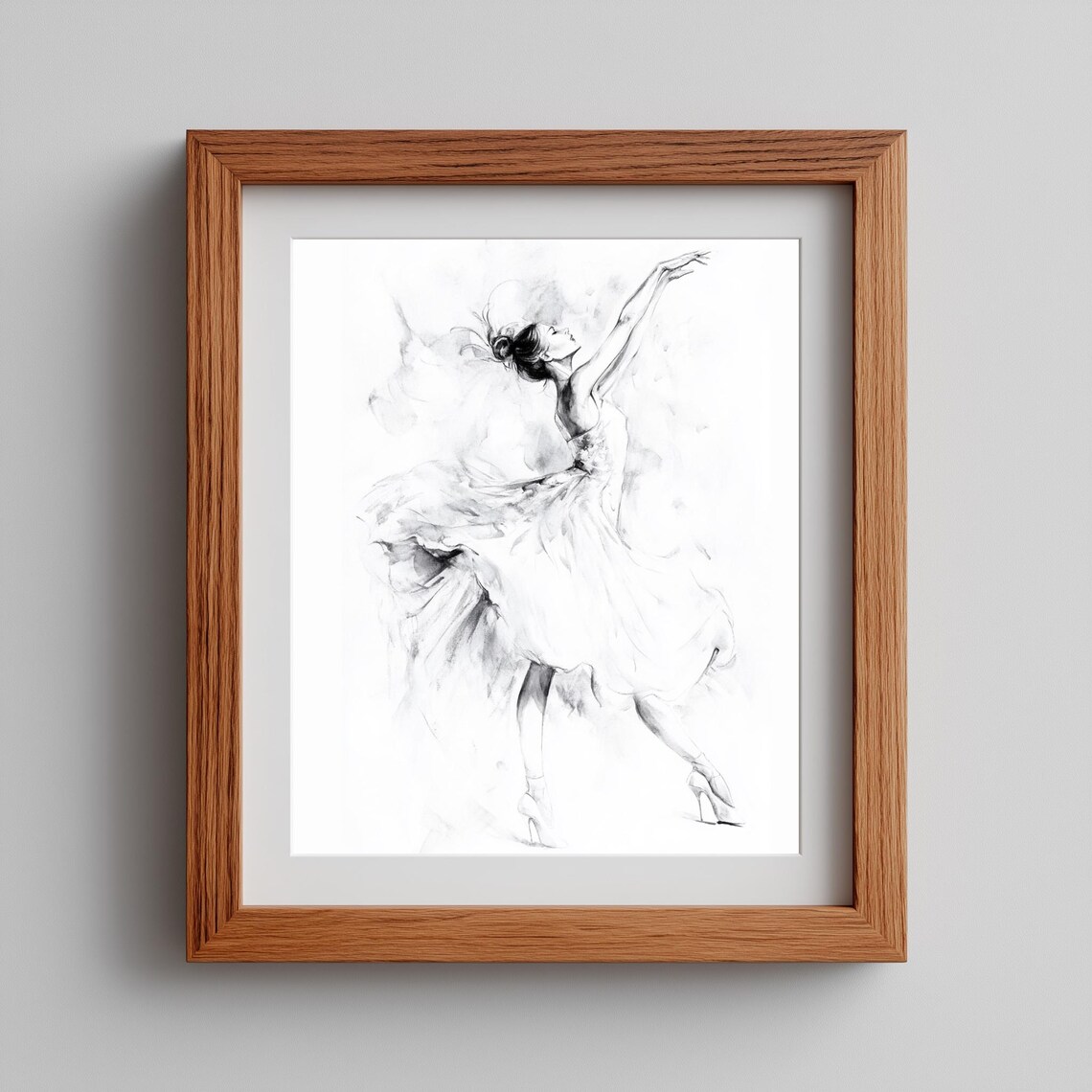 Black And White Abstract Ink Painting, Art Print