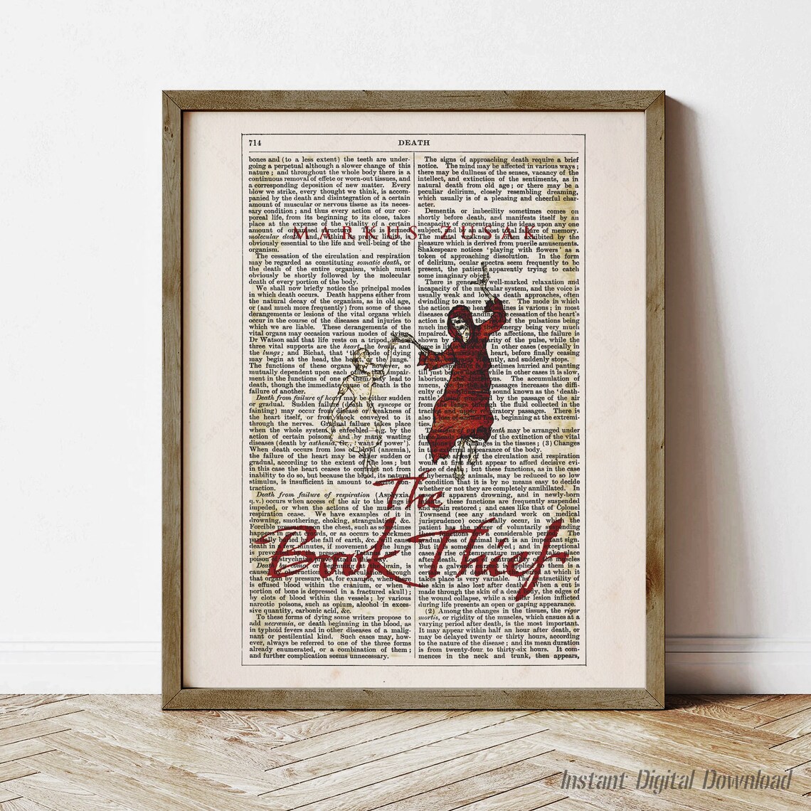 The Book Thief by Markus Zusak, Literary Art Print