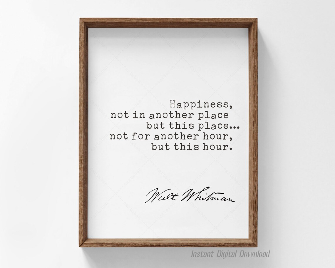 Walt Whitman Quote Art Print, Book Lovers Gift