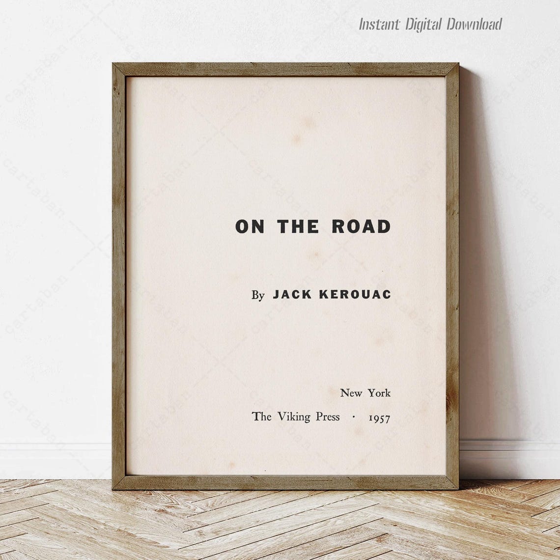Jack Kerouac On the Road 1957 Viking Press Title Page Book Art Poster