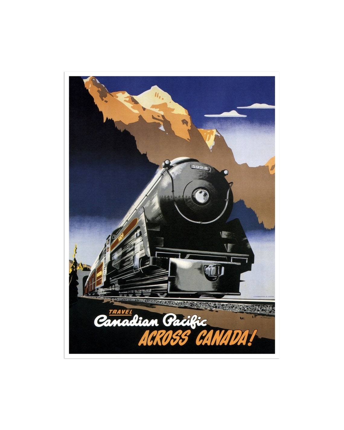 Canada Train Retro Travel Poster