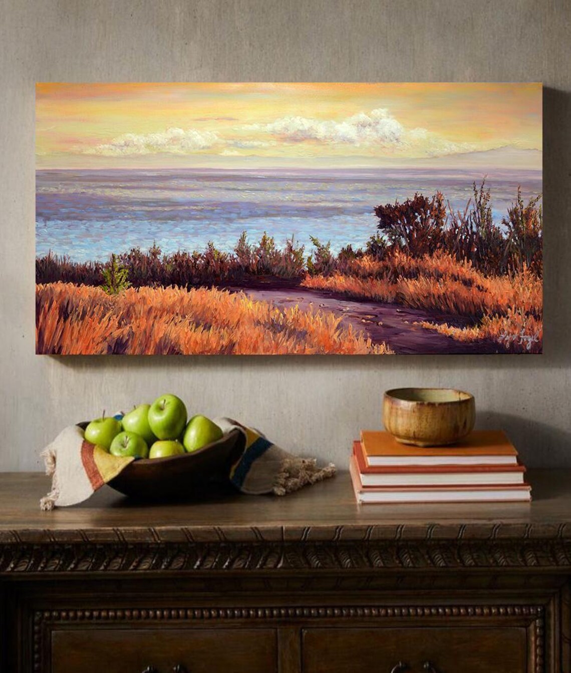 Ellwood Beach Ocean Panoramic Scene Art Print - Image 3
