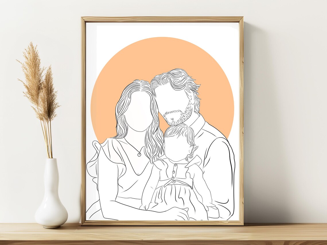 Custom Family Line Drawing, Personalized Art Print - Image 2
