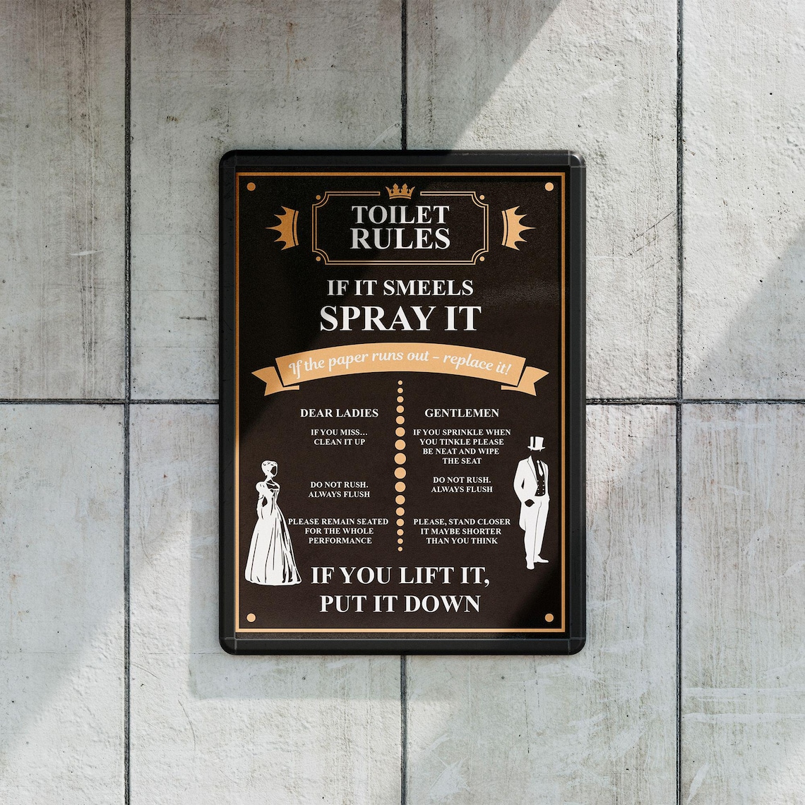 Funny Toilet Rules For Men And Women, Bathroom Rules - Image 2