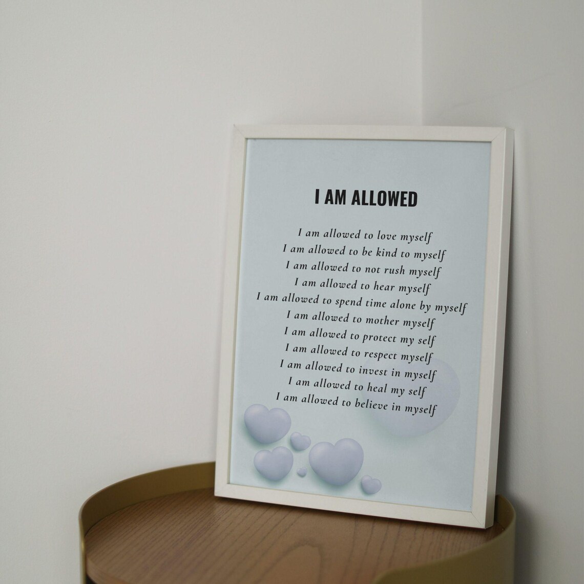 I Am Allowed Self-Love Affirmations Motivational Quote Poster - Image 2