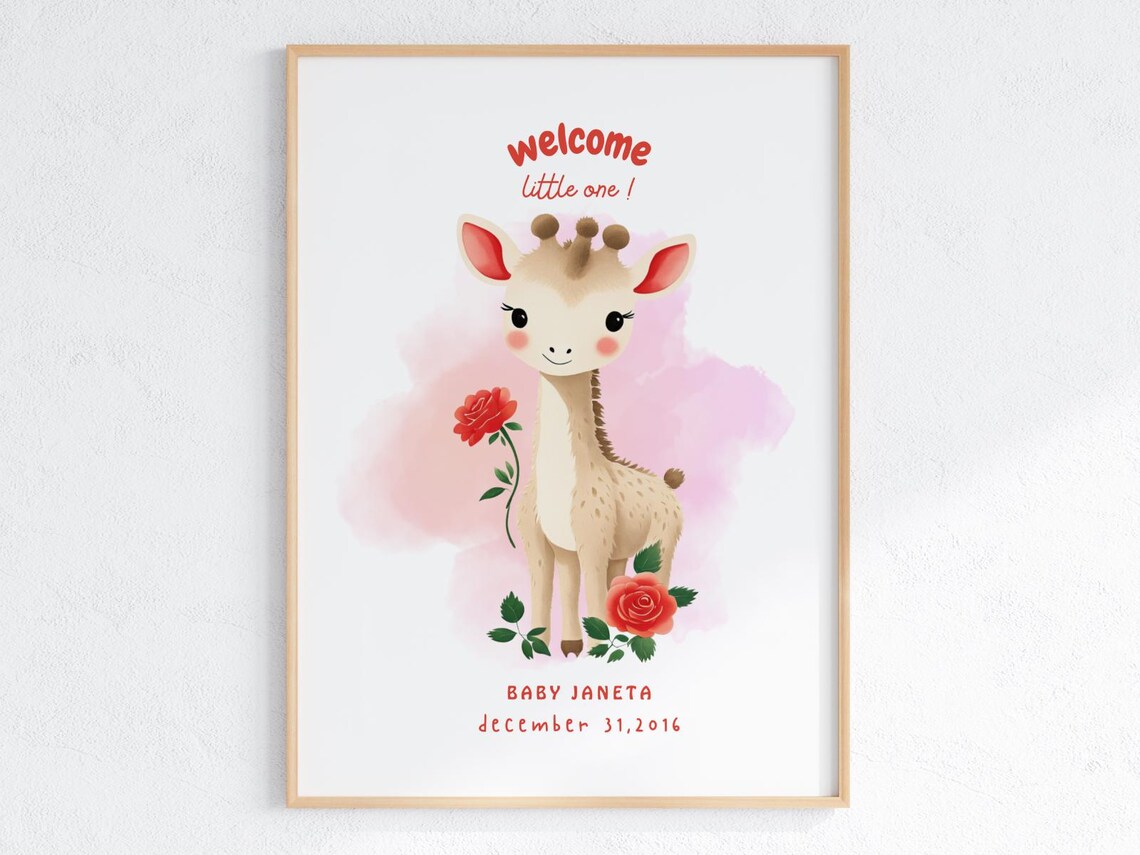 Welcome Newborn Baby Personalised Date Birth Keepsake
