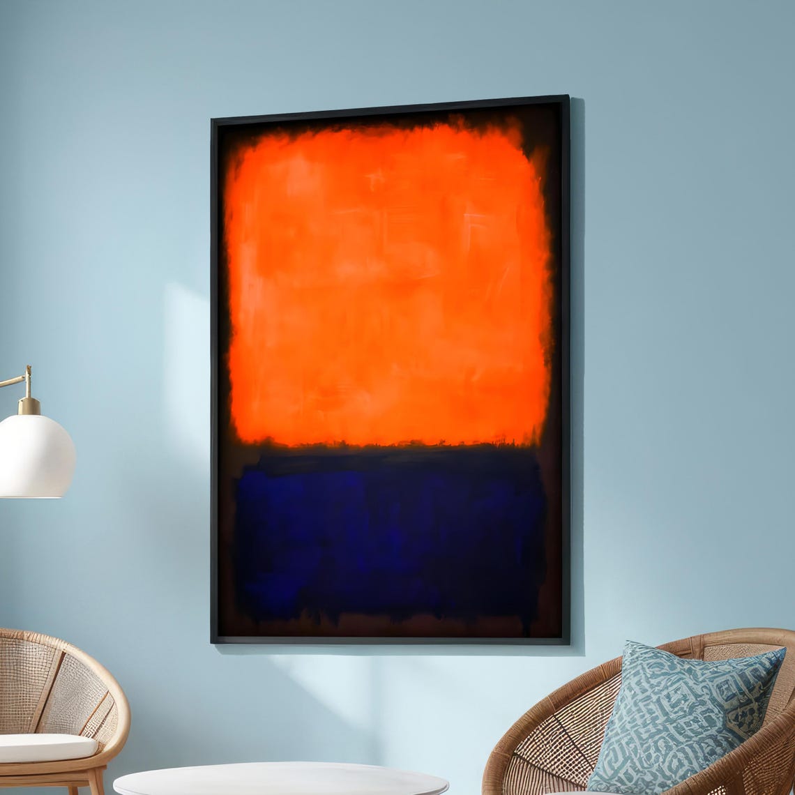Mark Rothko Style Orange Blue Color Field Abstract Modern Poster