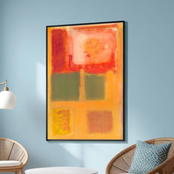 Mark Rothko Abstract Expressionist Multicolor Warm Toned Geometric Canvas Art