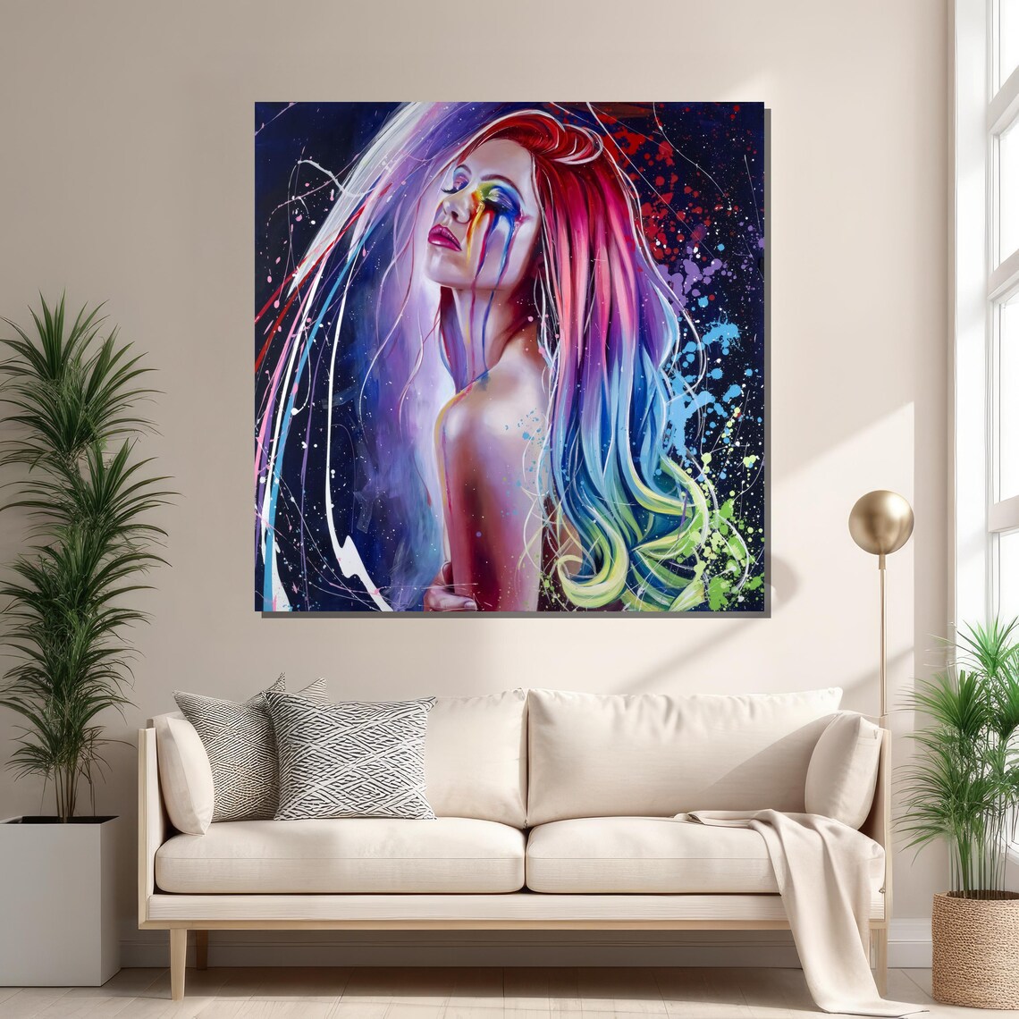 Rainbow Spirit Print, Expressive Woman Portrait - Image 2