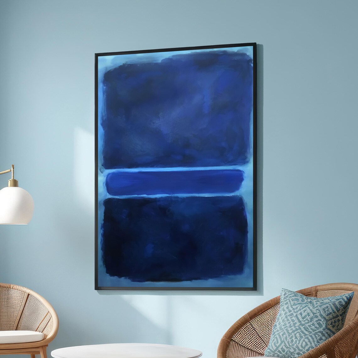 Mark Rothko Blue And Black Abstract, Modern Wall Decor