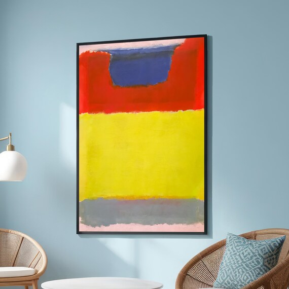 Mark Rothko Style Red Blue Yellow Color Field Abstract Poster