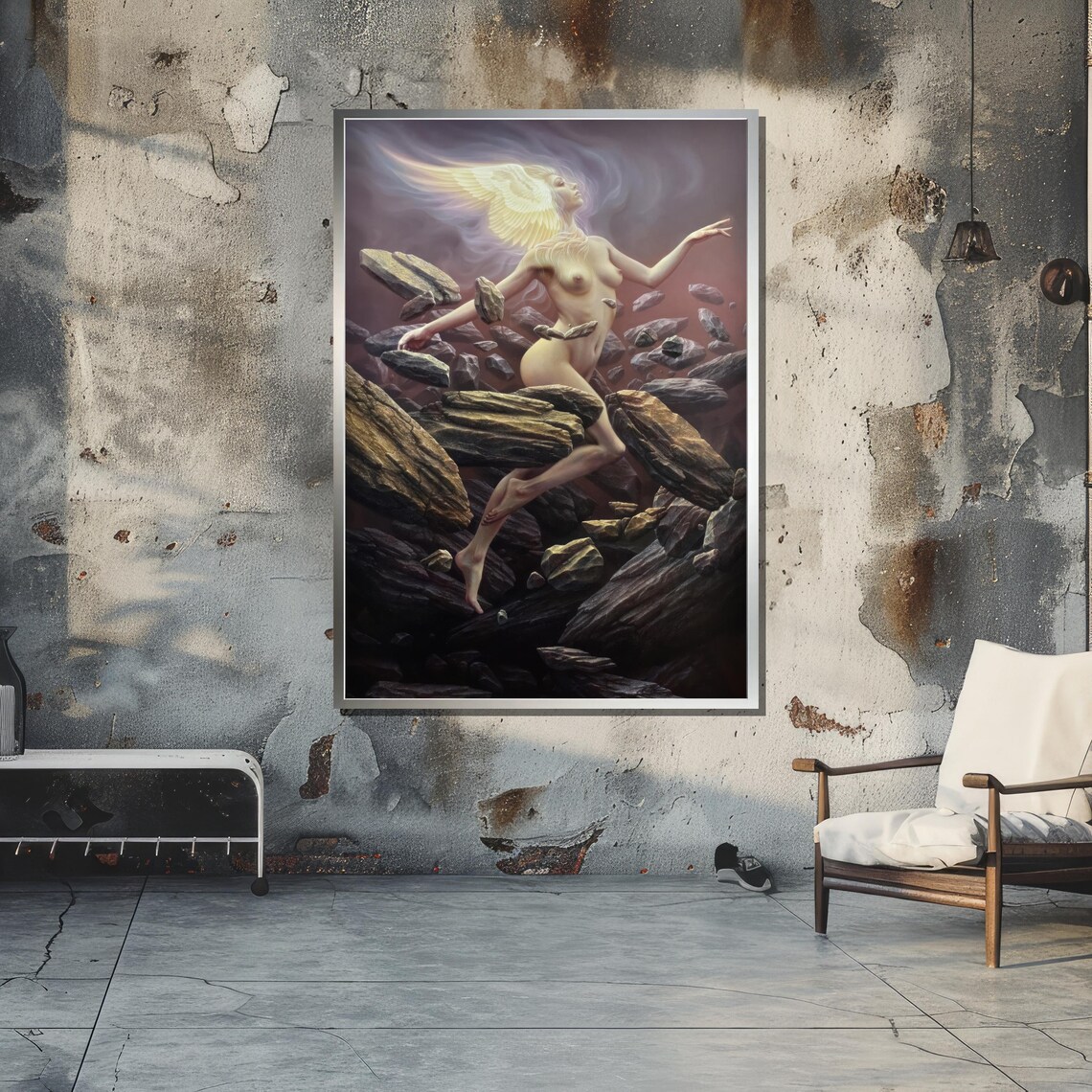 Surreal Angelic Nude, Ethereal Fantasy Wall Art Print - Image 5