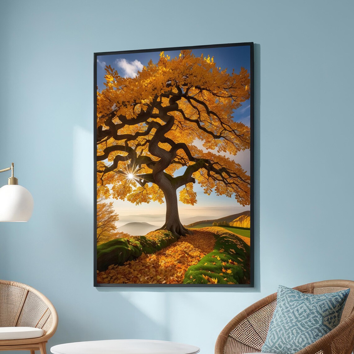 Majestic Golden Tree With Twisted Branches, Autumn Landscape - Image 6