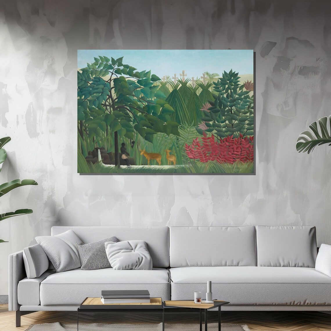 Henri Rousseau The Waterfall, Serene Jungle Landscape - Image 2