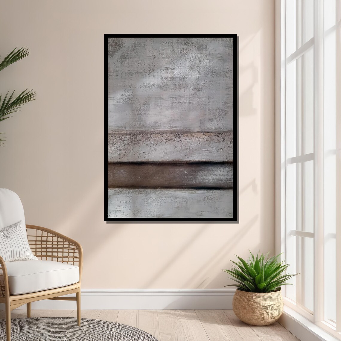 Minimalist Textured Abstract, Neutral Modern Art - Image 5