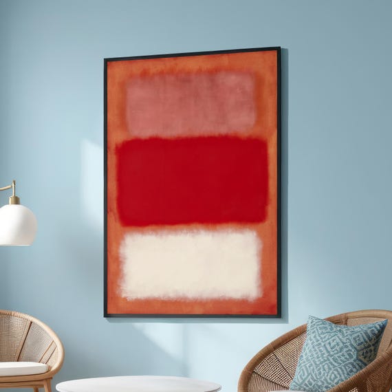 Mark Rothko Color Field Painting Red Pink And White Abstract Canvas Art